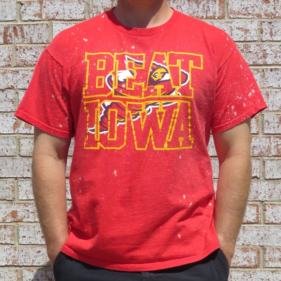 Fruit of the Loom Other - Iowa State Cyclones Beat Iowa Custom Bleach Tee XL